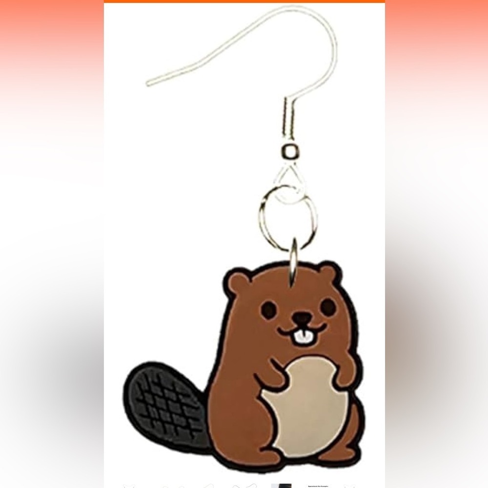 Beaver Silver Plated Earrings NWT